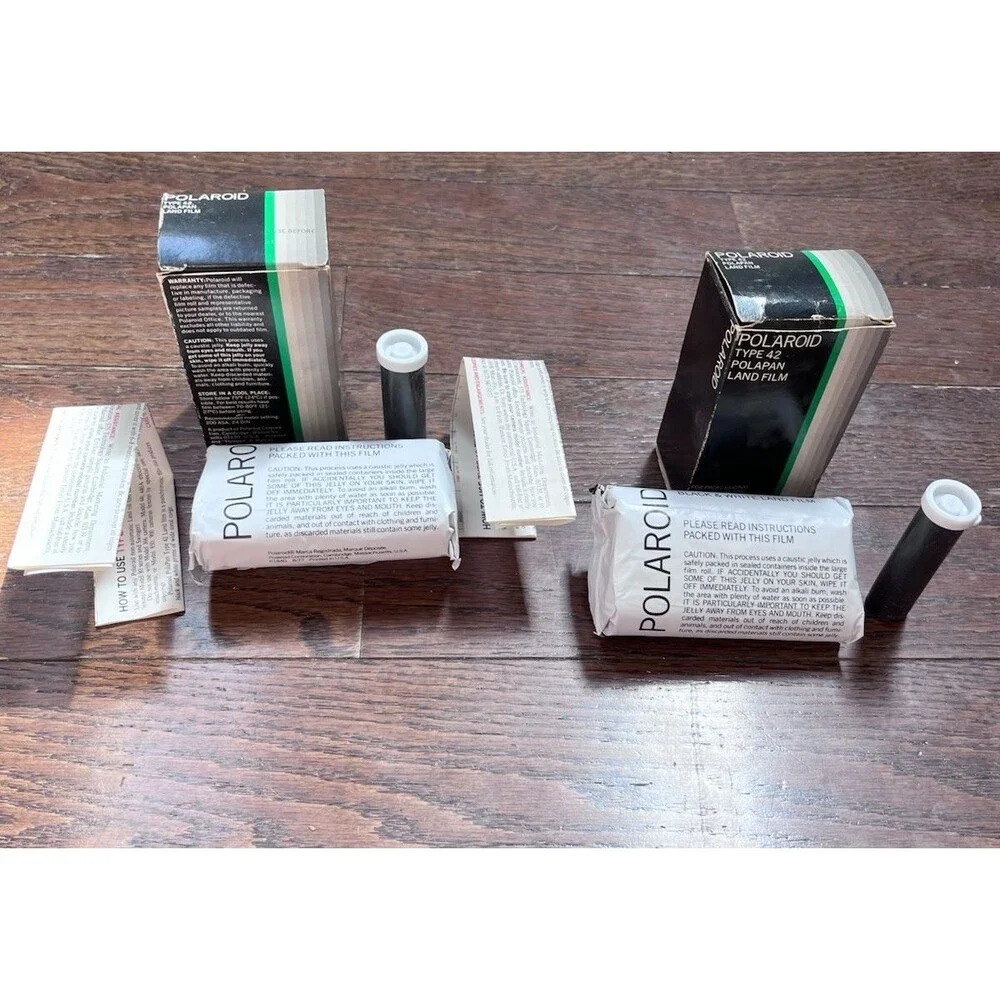 Polaroid Type 42 B&W Land Film 8 prints EXPIRED 1981 Lot of 2